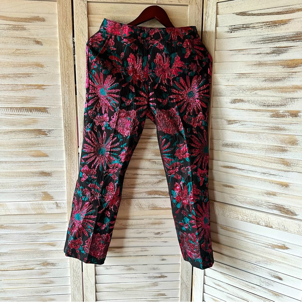Trina Turk Metallic Jacquard pants